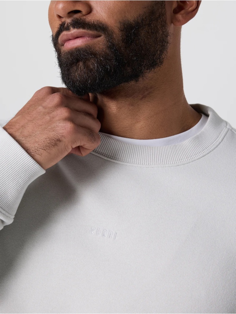 Vuori Light Gray Cypress Crewneck Sweatshirt in Salt Size Small - Picture 5 of 6